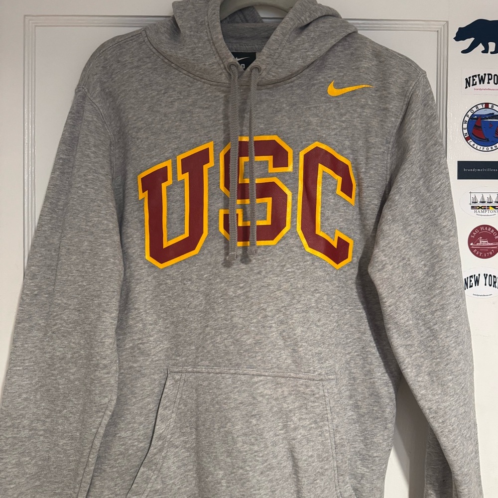 Nike Heather Gray USC Pullover Hoodie